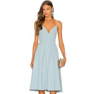 NBD Henri Midi Dress in Shadow Blue NWT Size Small